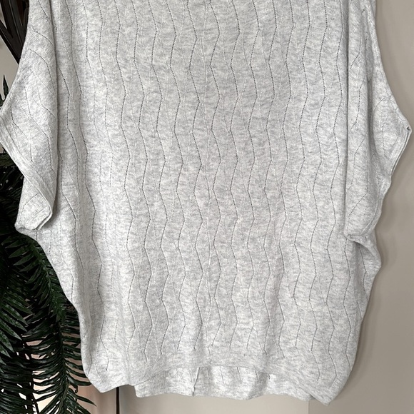 Smartwool Zig Zag Knit Sweater Dolman Sleeves Light Gray Pullover Pointelle - Picture 4 of 12